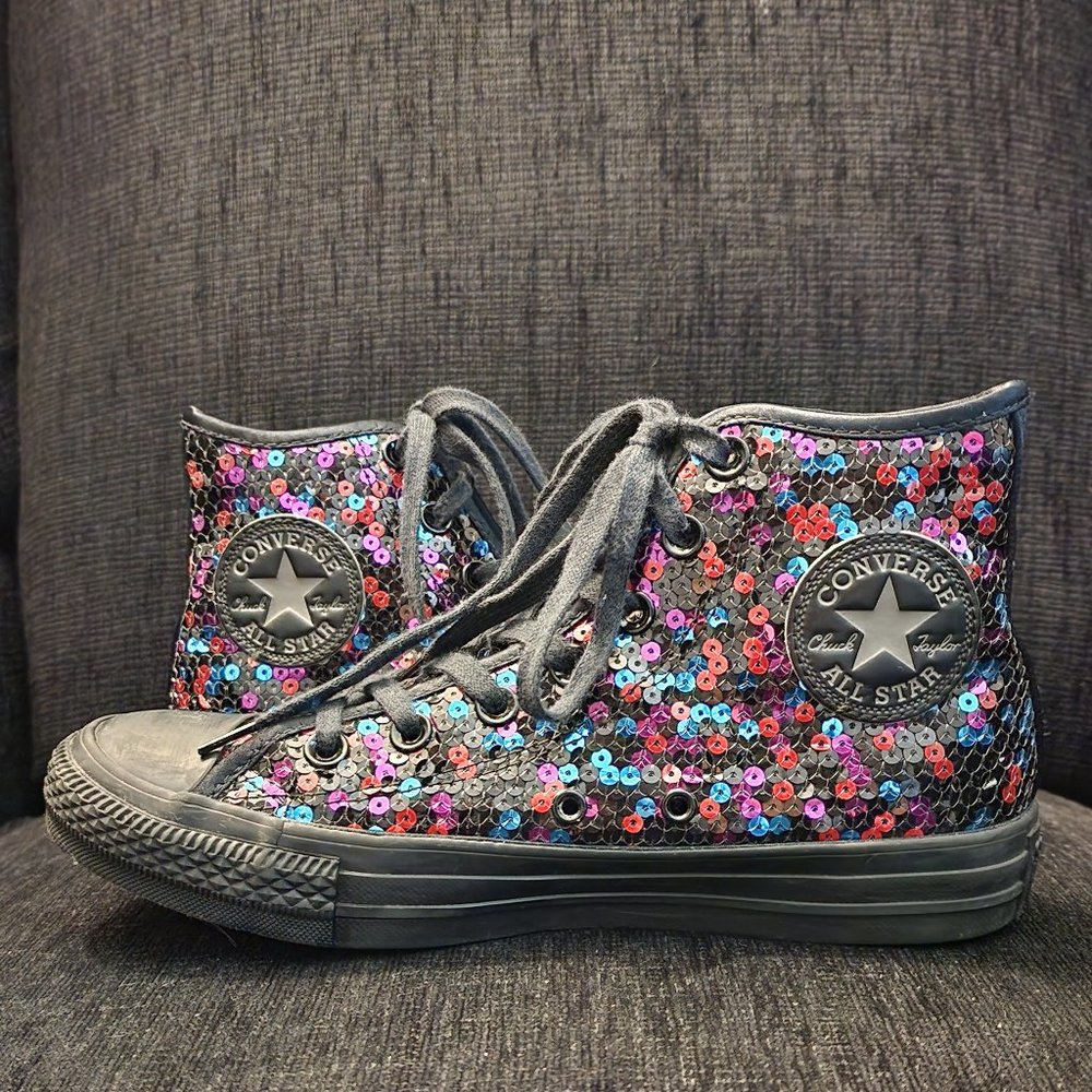 Converse Chuck Taylor All Star Sequins High Tops - Woman's Size 7